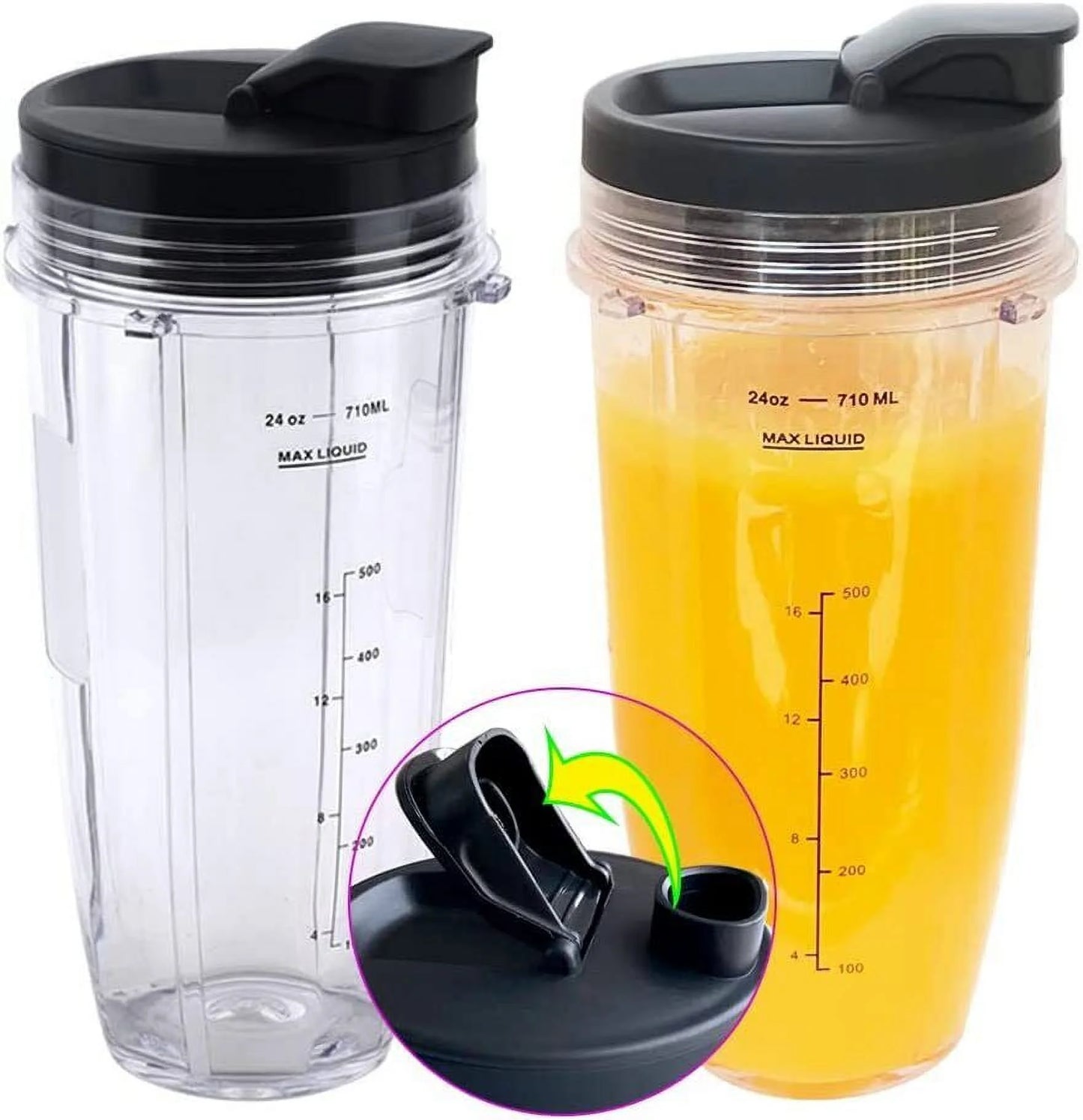 24Oz Replacement Blender Cup, BPA Free, for Nutri Ninja Auto IQ, 2 Pack