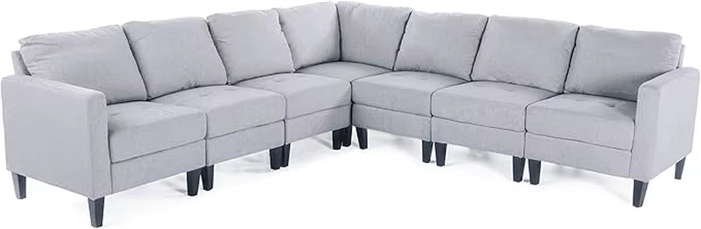 Sofasset, Modular Sectional Sofa with Reversible Chaises,Square Armrests and Comfortable Padded Backrests, L Shaped Corner Sofá