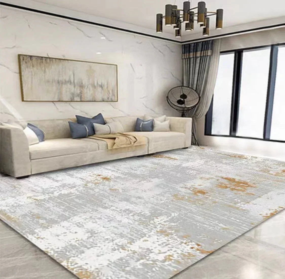 Nordic Carpet Living Room Ink Splash Abstract Area Rug Large Room