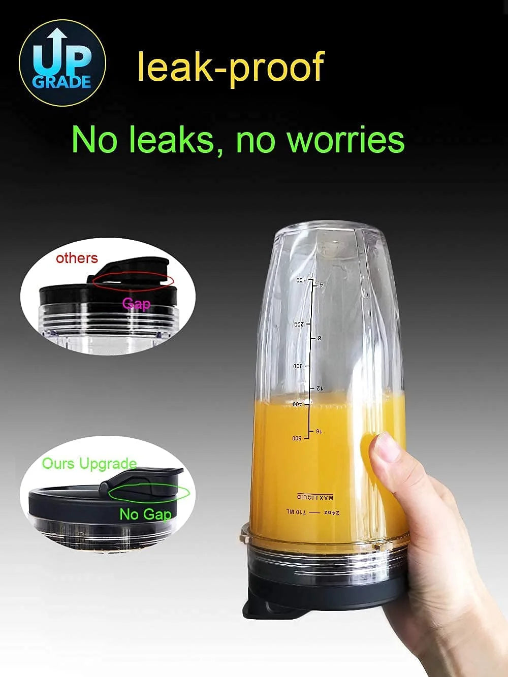 24Oz Replacement Blender Cup, BPA Free, for Nutri Ninja Auto IQ, 2 Pack