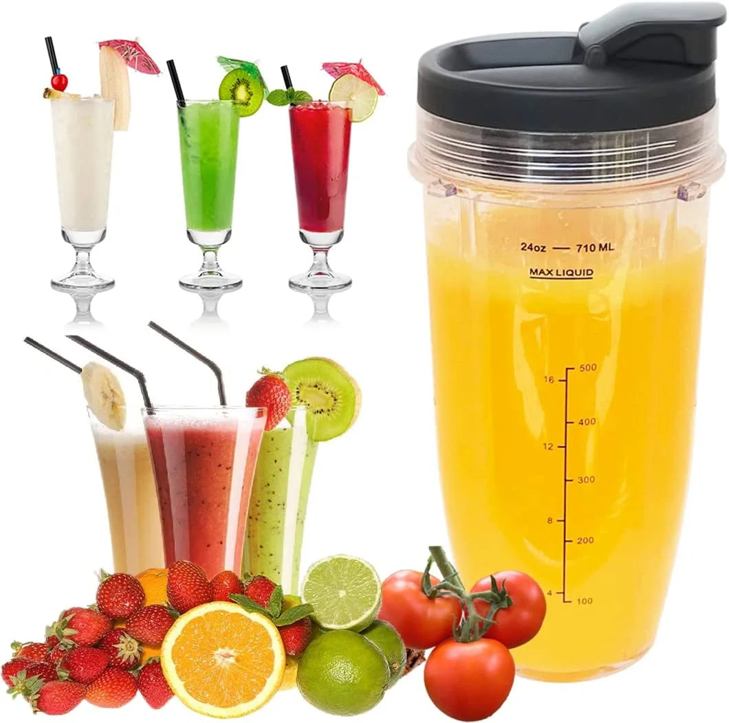 24Oz Replacement Blender Cup, BPA Free, for Nutri Ninja Auto IQ, 2 Pack