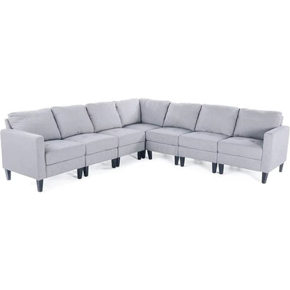 Sofasset, Modular Sectional Sofa with Reversible Chaises,Square Armrests and Comfortable Padded Backrests, L Shaped Corner Sofá