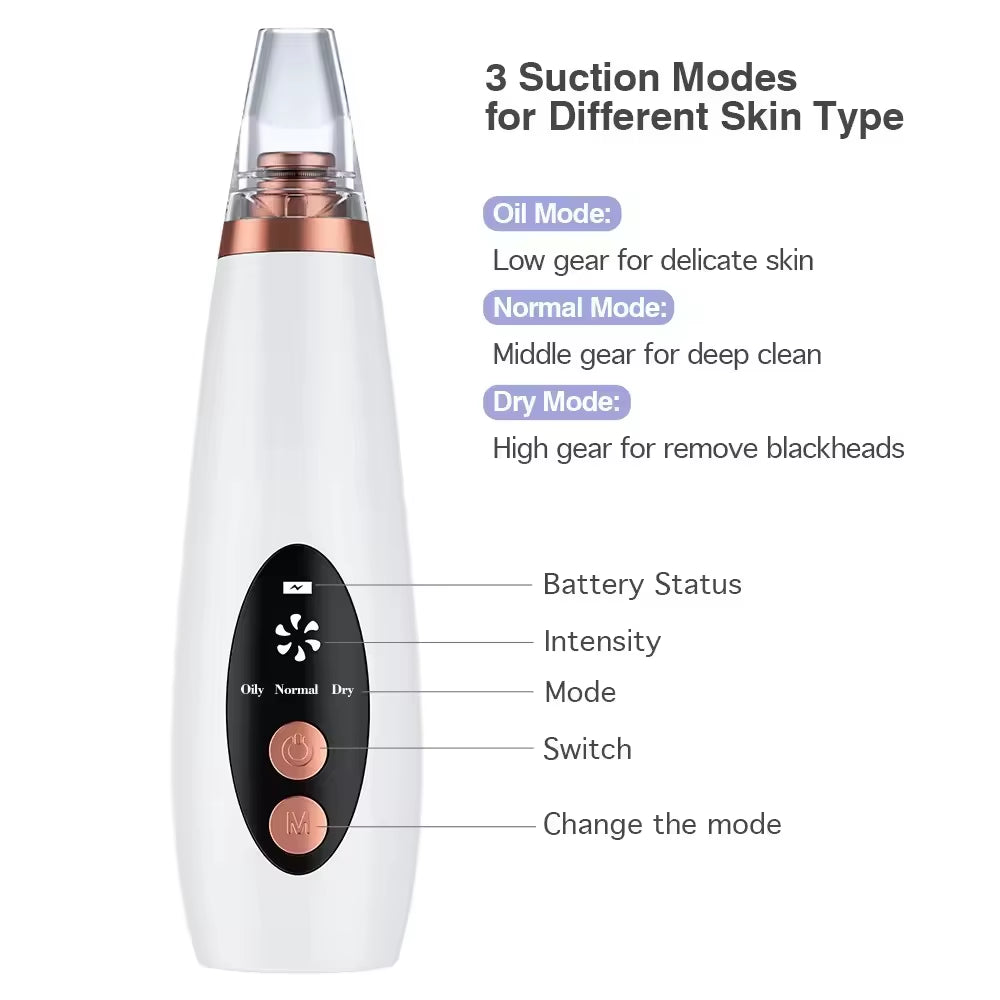 Professional Facial Blackhead Removar,Electric Pimple Acne Vacuum Pore Cleane Face Skin Care Tool Personal SPA Beauty Instrument