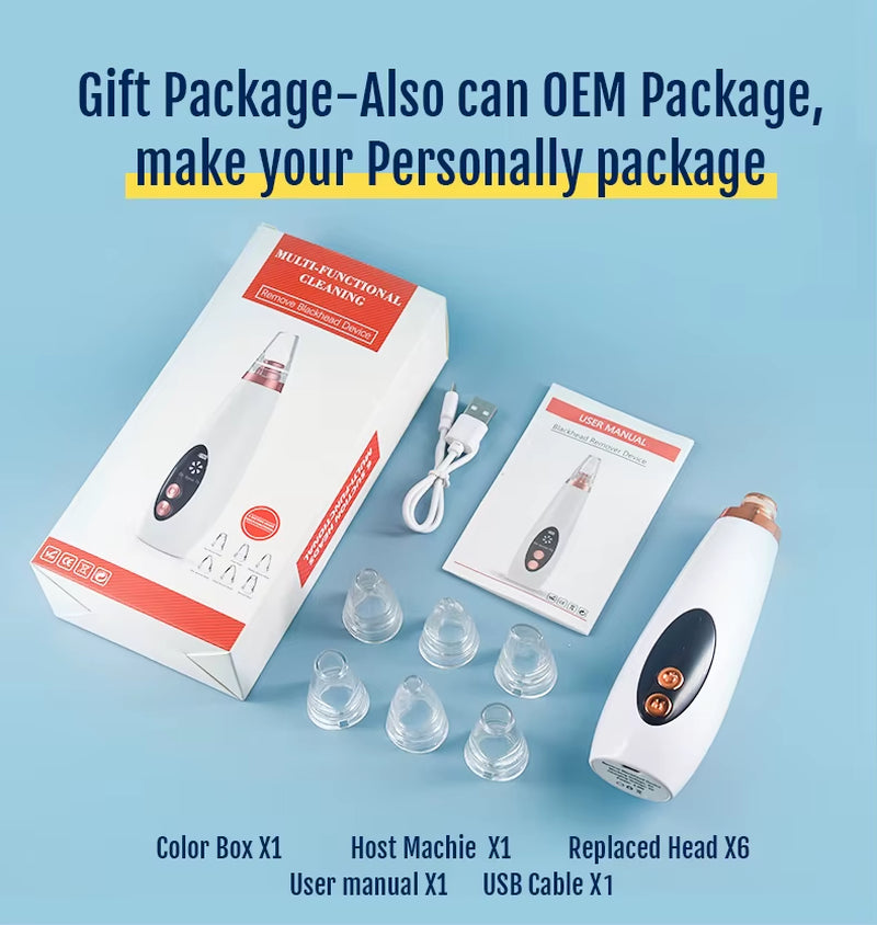 Professional Facial Blackhead Removar,Electric Pimple Acne Vacuum Pore Cleane Face Skin Care Tool Personal SPA Beauty Instrument