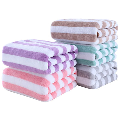 35x75cm Stripes Absorbent Quick Drying Bath Towel