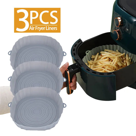 1/2/3pcs Reusable Air Fryer Silicone  Baking Tray Airfryer